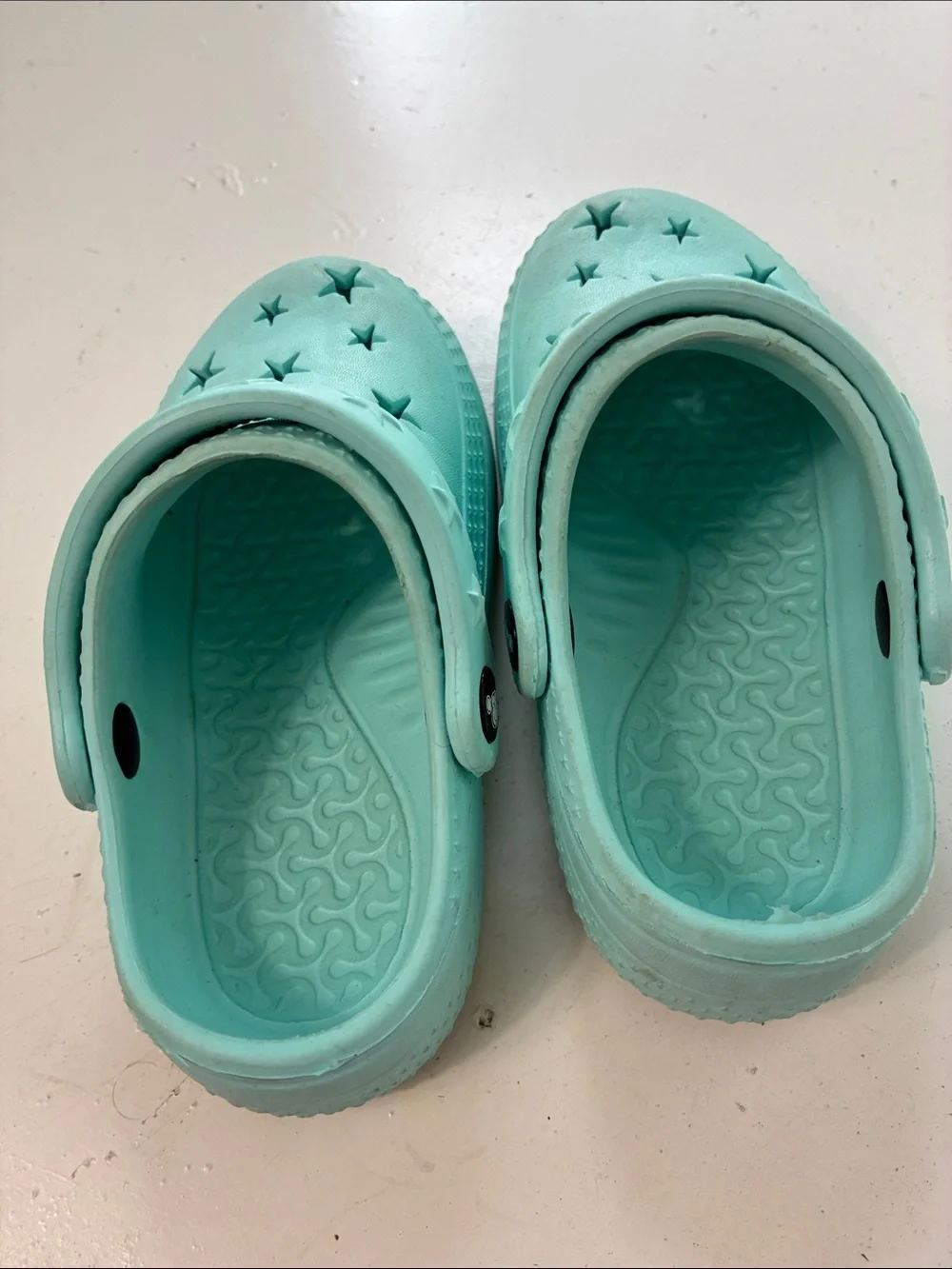 Lily & Dan Youth Sz 9/10 Blue Slip On Rubber Clog Sandal Shoe